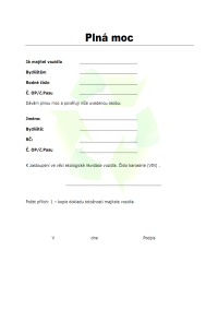 Plná moc pro předání vozidla k ekologické likvidaci