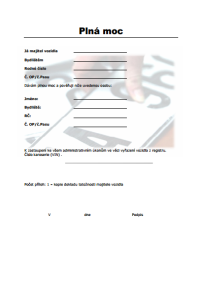 Plná moc pro odhlášení vozidla z registru